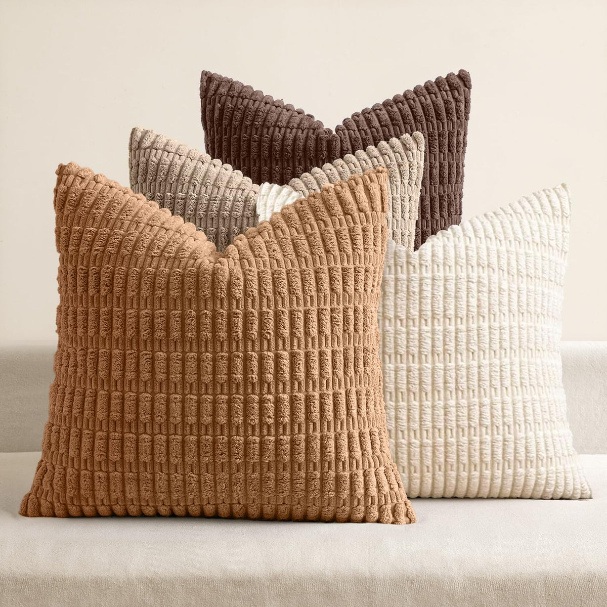 MIULEE corduroy pillow cover closeup shows soft texture for cozy seating