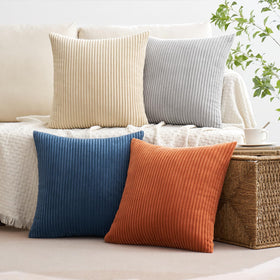 MIULEE corduroy pillow cover showcases soft texture for cozy reading nooks and lounges.