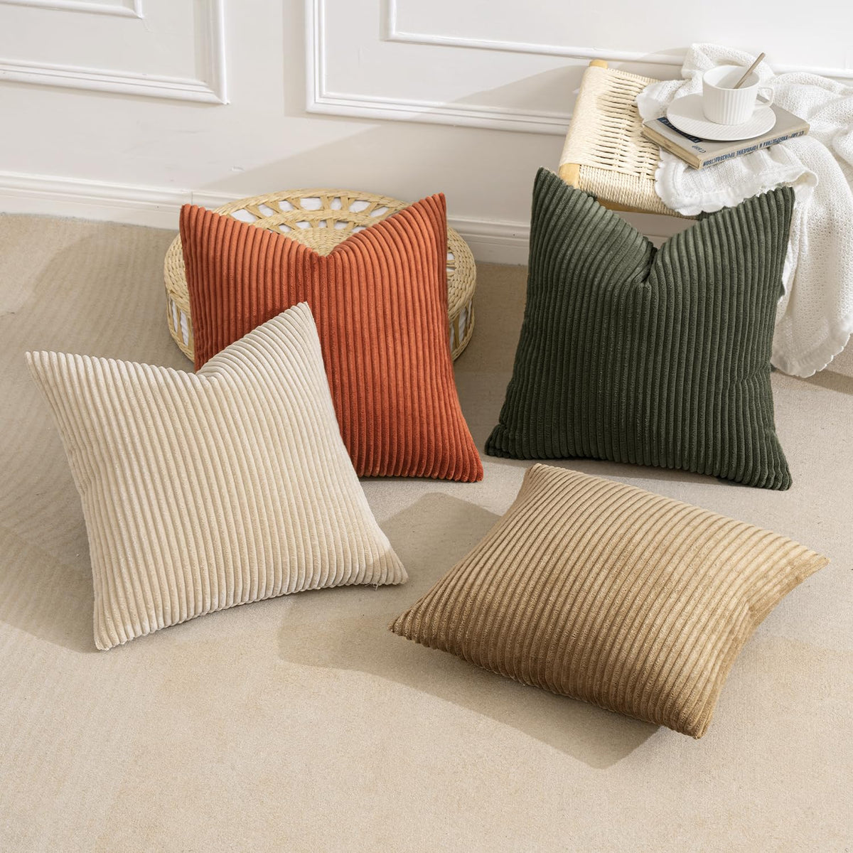 MIULEE corduroy weave texture close-up showing durable decorative fabric