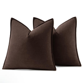 MIULEE decorative pillow cover enhances couch aesthetics with neutral tones.