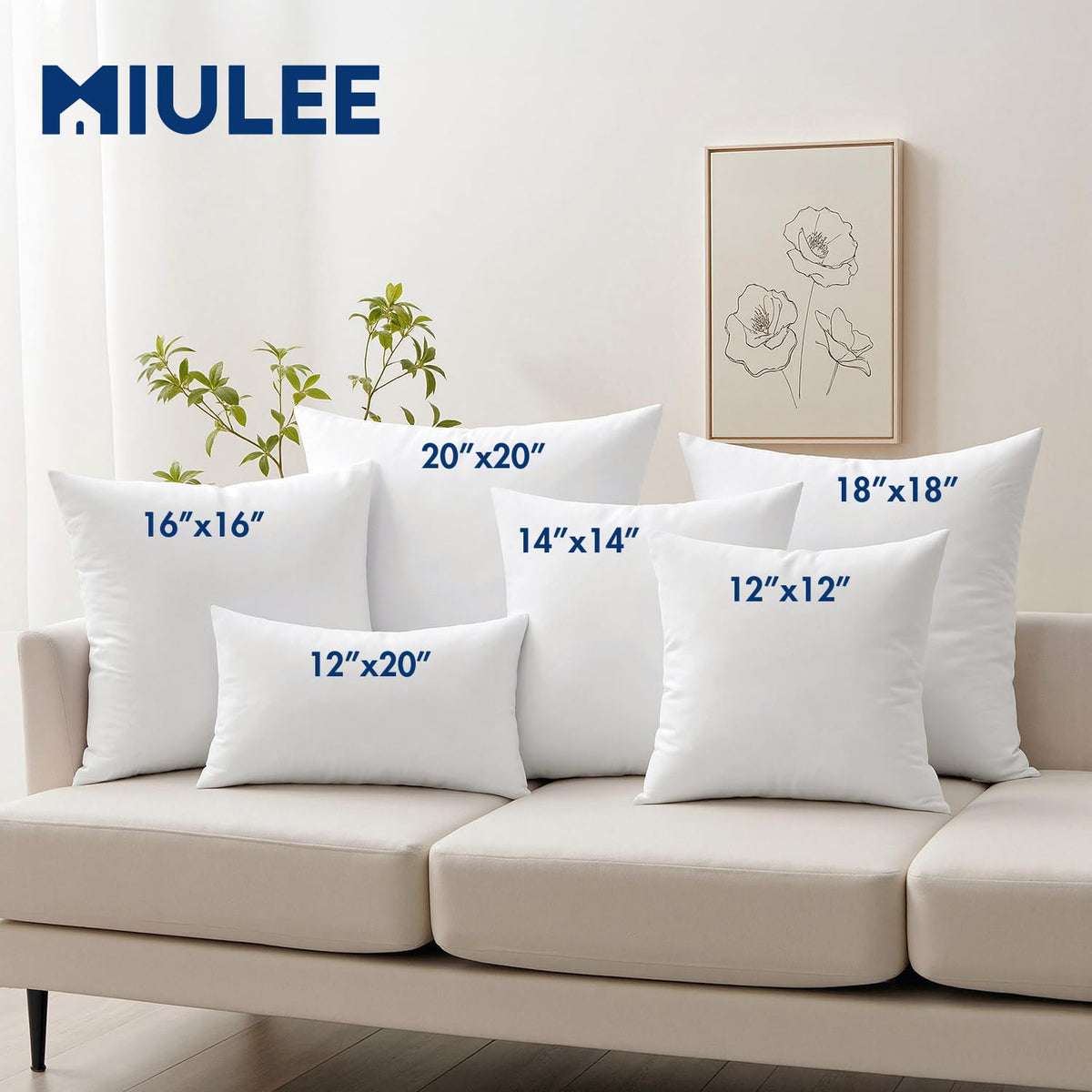 MIULEE cushion insert complements decorative covers with plush shape