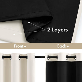 MIULEE Cream curtain with silver grommets demonstrates easy, smooth operation.