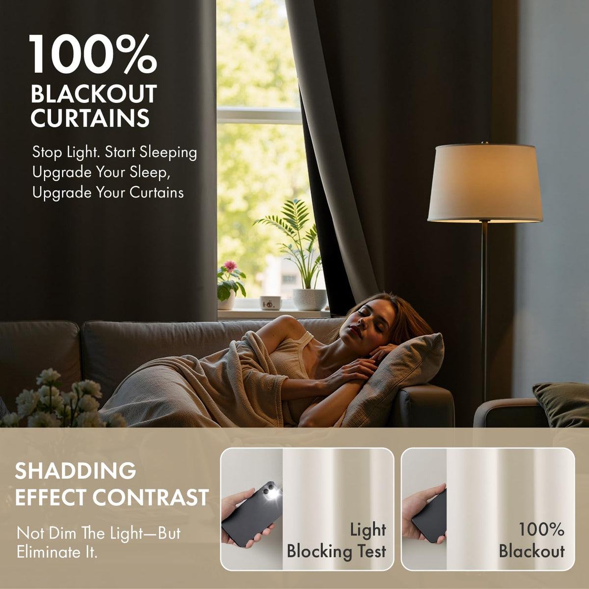 MIULEE Cream double-layer curtain closeup highlights plush texture and privacy.