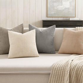 MIULEE cream neutral pillow cover 18x18 enhances calm bedroom spaces