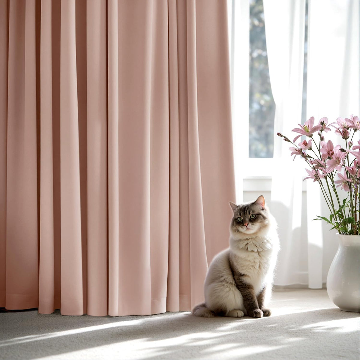 MIULEE machine washable curtains in cold water for easy care