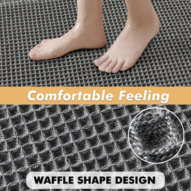 MIULEE dark grey bath rugs blend with décor while absorbing moisture.