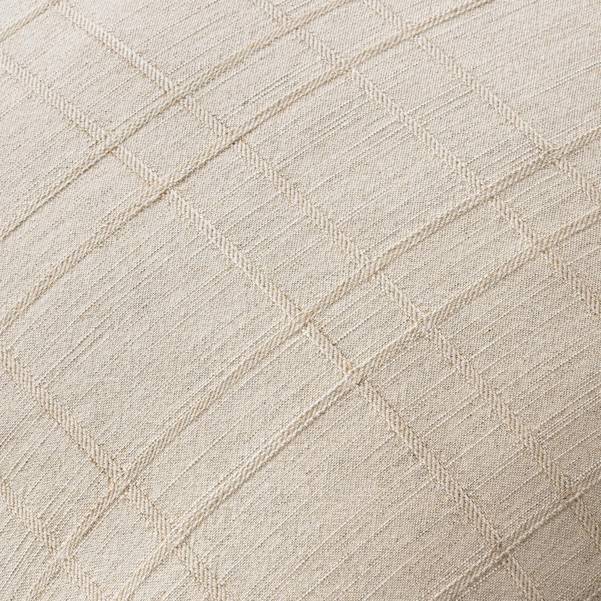 MIULEE decorative linen check euro shams beige closeup fabric texture enhances tactile appeal.