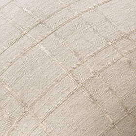 MIULEE decorative linen check euro shams beige closeup fabric texture enhances tactile appeal.