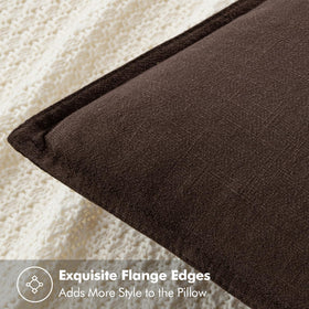 MIULEE decorative pillow cover with flange edge in dark brown, adds cottage charm.