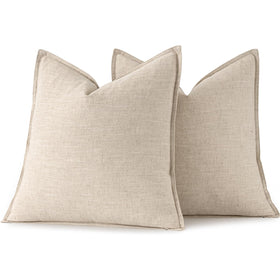MIULEE two-pack pillow covers natural beige packaging demonstrates convenience