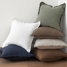 MIULEE textured linen pillow cover in cocoa brown for year-round comfort.