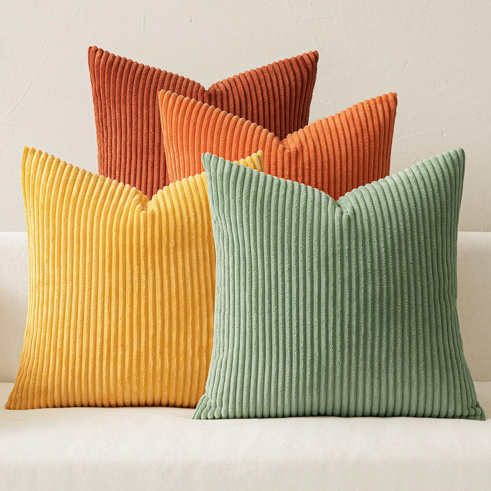MIULEE decorative pillow covers demonstrate vibrant color clash for living room sofas