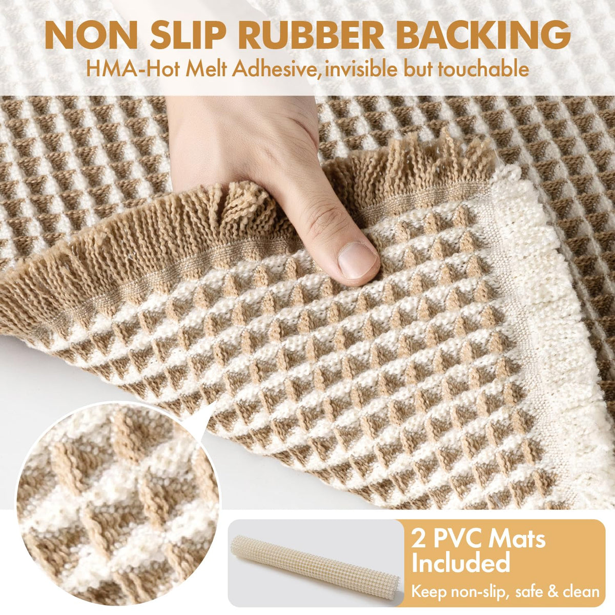 MIULEE deep waffle absorbent bath mat quickly soaks up water.
