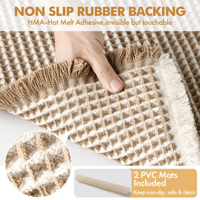 MIULEE deep waffle absorbent bath mat quickly soaks up water.