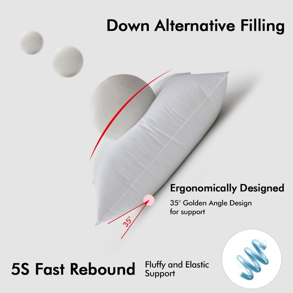 MIULEE down-alternative filling close-up emphasizes fluffy, long-lasting loft for cushions.