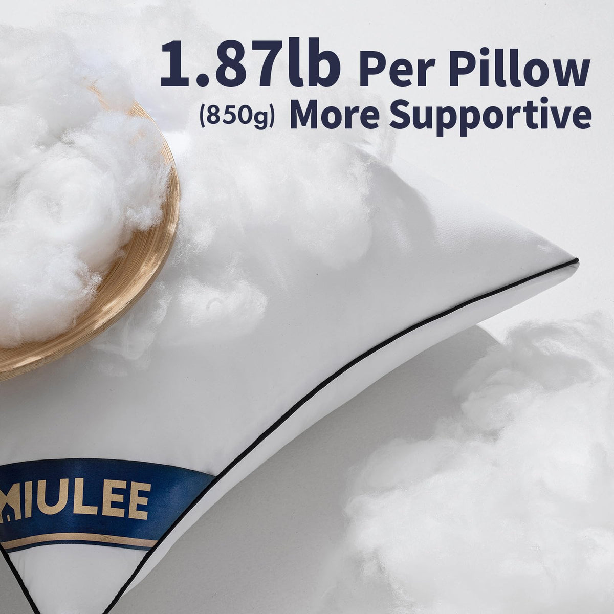 MIULEE down-alternative filling closeup boosts softness and rebound