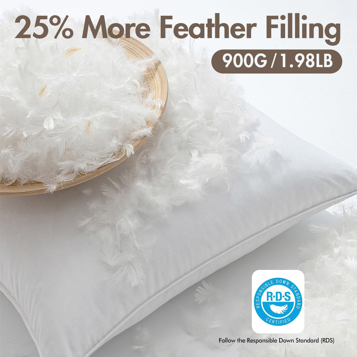 MIULEE down feather fill detail highlights airy loft and lasting shape.