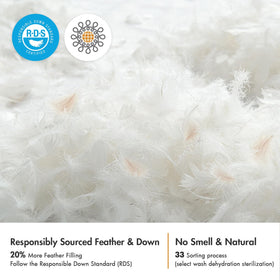Close-up of MIULEE down feather filling for plush cushions