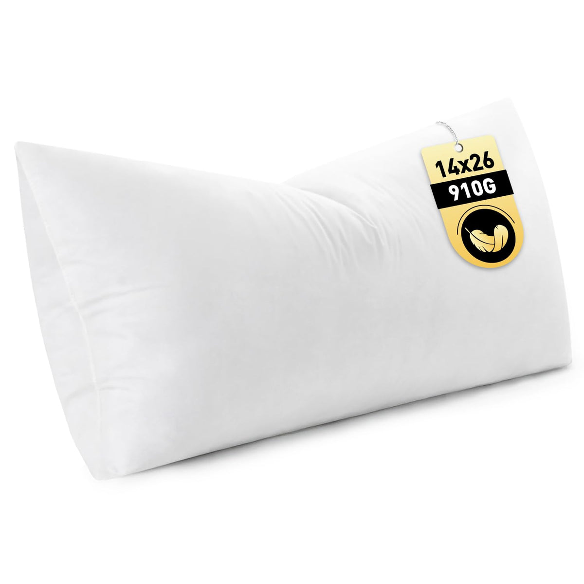 MIULEE down pillow insert 14x26 with fluffy loft for bed or sofa
