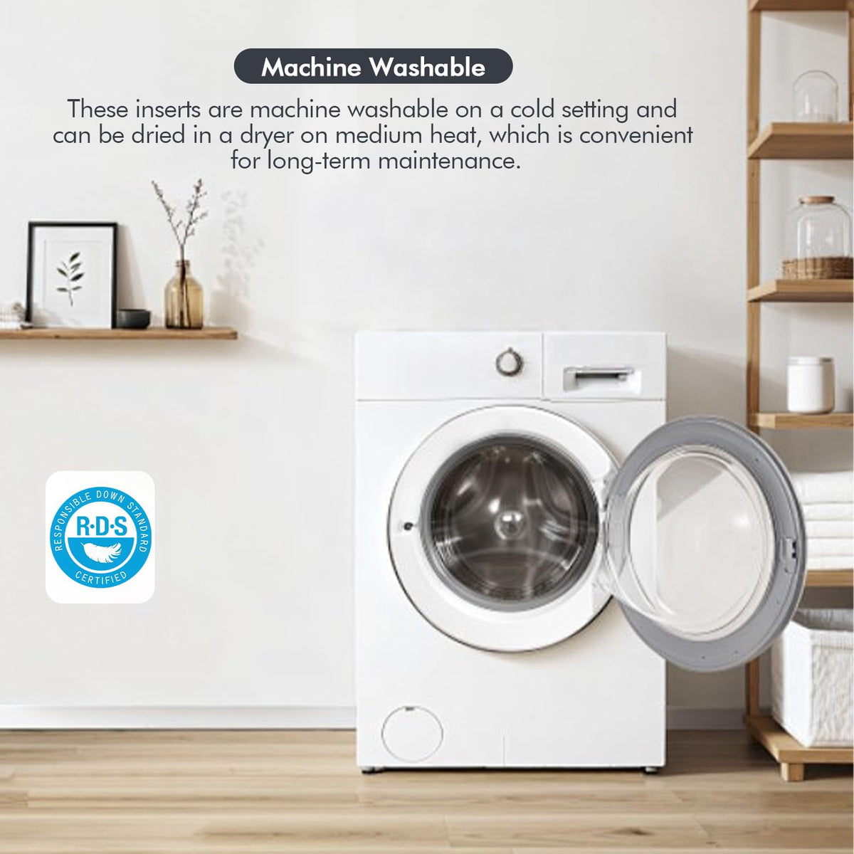 MIULEE care guide image shows dryer method to revive loft