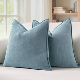 MIULEE dusty blue pillow cover 20x20 front view for stylish sofa decor.