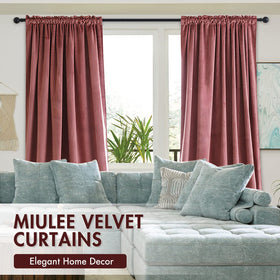 MIULEE dusty rose velvet curtains enhance room decor and elegance