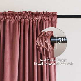 MIULEE dusty rose velvet curtains soft texture enhancing cozy room feel