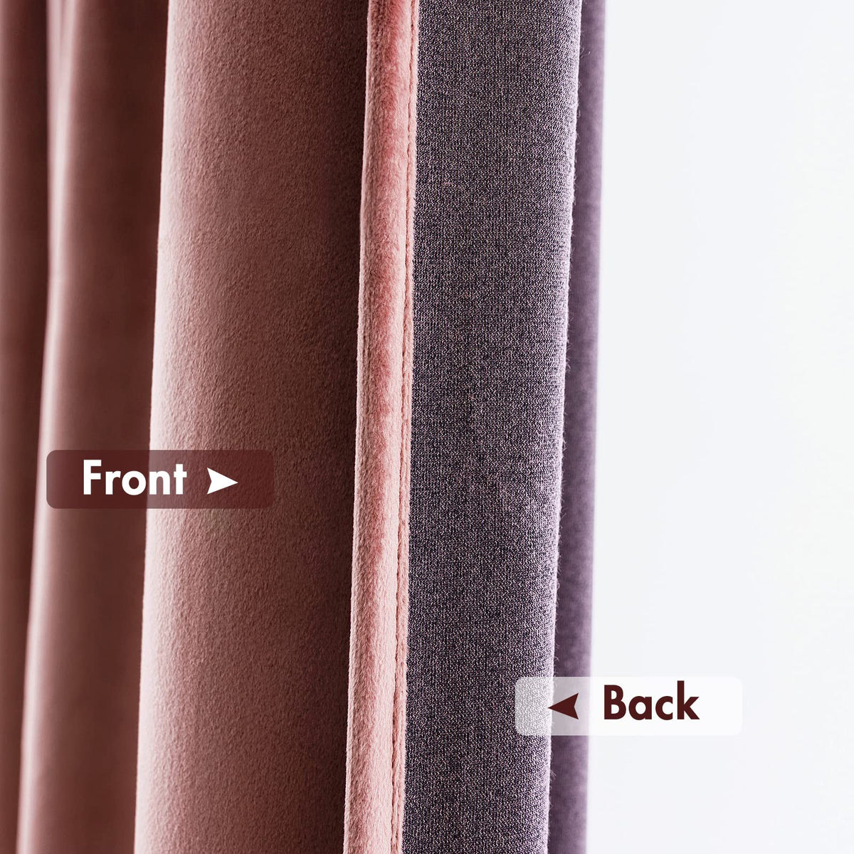 MIULEE dusty rose velvet curtains thermal insulation for energy efficiency