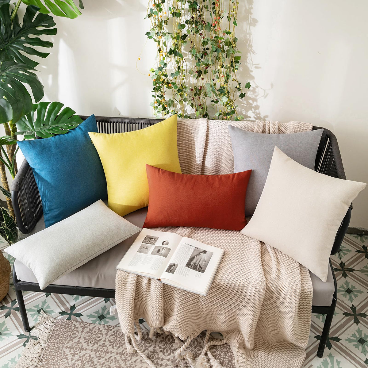 MIULEE easy-care pillow cover burnt orange, hand wash or cold cycle friendly.