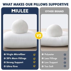 MIULEE easy-care pillow inserts suitable for spot cleaning and quick refresh.