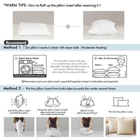 MIULEE easy care pillow insert suitable for spot cleaning