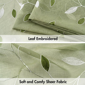 MIULEE embroidered leaves detail enhances bedroom decor with airy elegance.