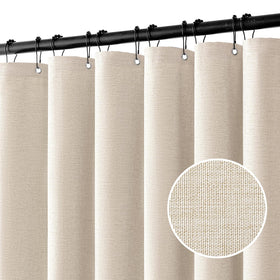 MIULEE extra-long linen shower curtain 90 inches for a spacious bathroom.