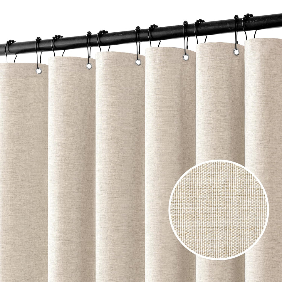 MIULEE extra-long linen shower curtain 96-inch enhances privacy and bathroom style