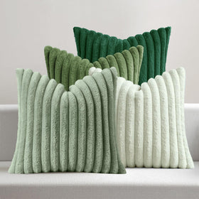 MIULEE faux fur front in green adds warmth and texture to your couch.
