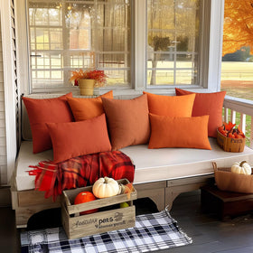 MIULEE two-pack outdoor covers in burnt orange, perfect for quick space refresh.