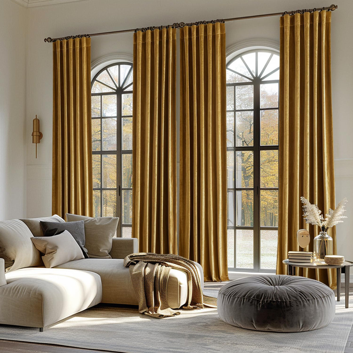 MIULEE Gold Velvet Curtains enhance cozy interiors while dampening external noise.
