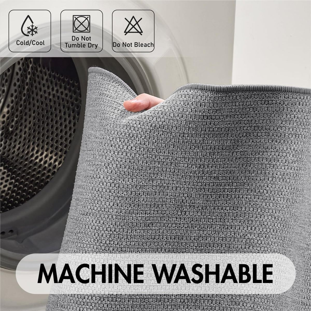 MIULEE grey bath rug pair enhances cohesive, spa-like home decor.