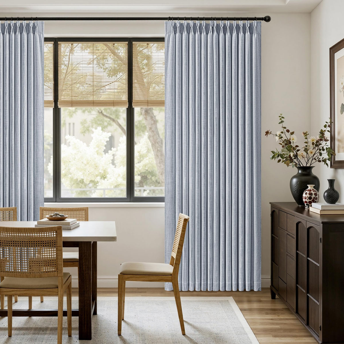 MIULEE heavyweight 380gsm curtains block harsh sun and reduce glare.