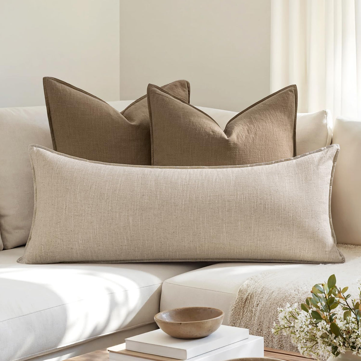 MIULEE hidden zipper pillow cover offers a seamless back on furniture.