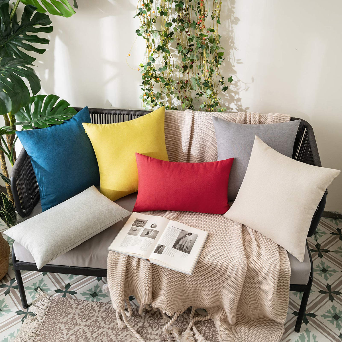MIULEE hidden zipper beige pillow cover for neat secure closure