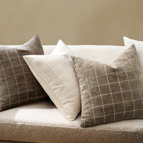 MIULEE hidden zipper pillow cover preserves seamless plaid aesthetics.
