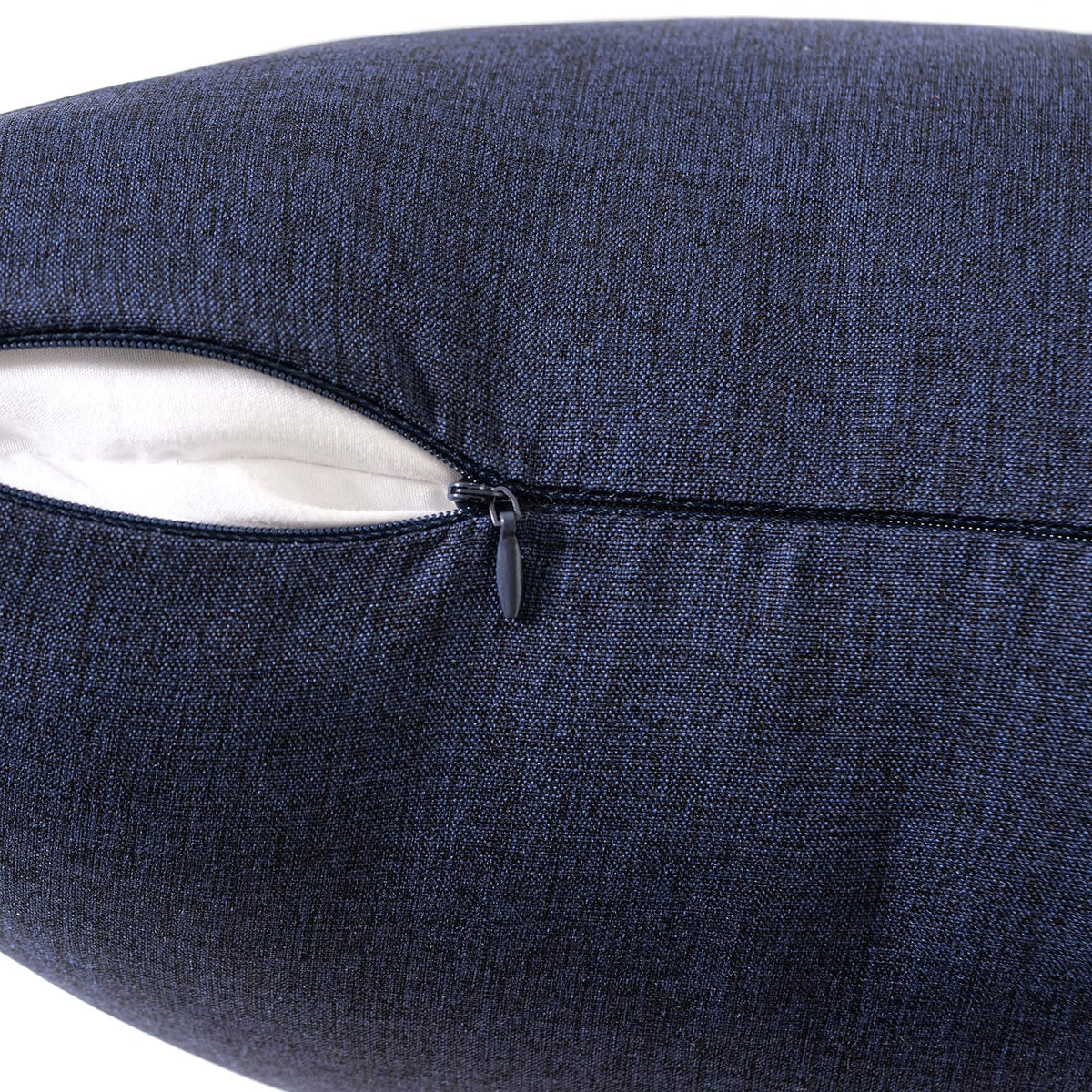 MIULEE hidden zipper detail on navy pillow cover for clean look