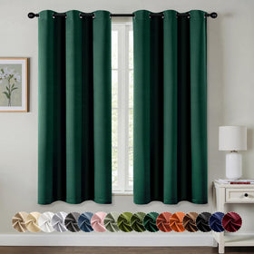 MIULEE hunter green blackout curtains two-panel set ready for bedroom light control
