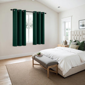 MIULEE hunter green curtains showing easy care and machine washability