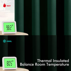 MIULEE hunter green thermal curtains demonstrating light blocking capability