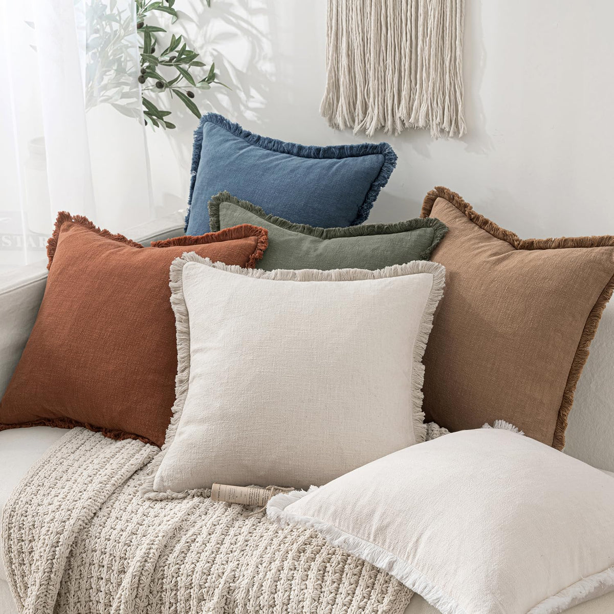 MIULEE indoor-outdoor decor pillow cover shown in living space arrangement.