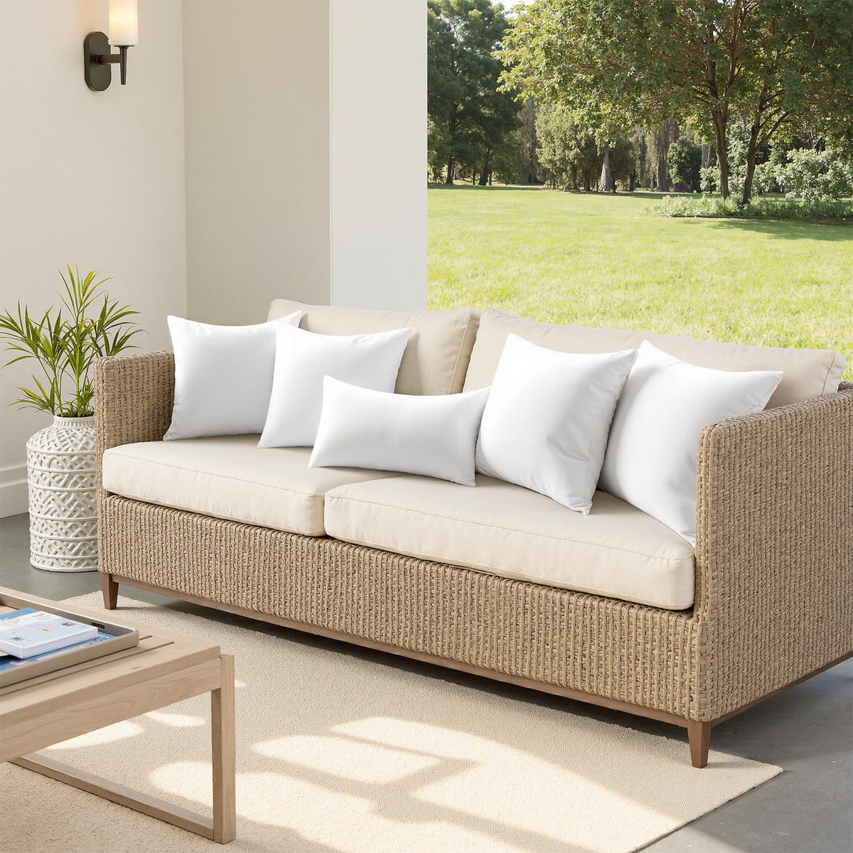 MIULEE indoor-outdoor use pillows suitable for living spaces and balconies