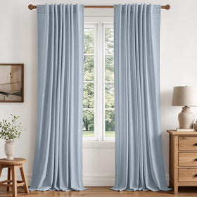MIULEE light blue 84inch blackout curtain panel blocks light for better sleep