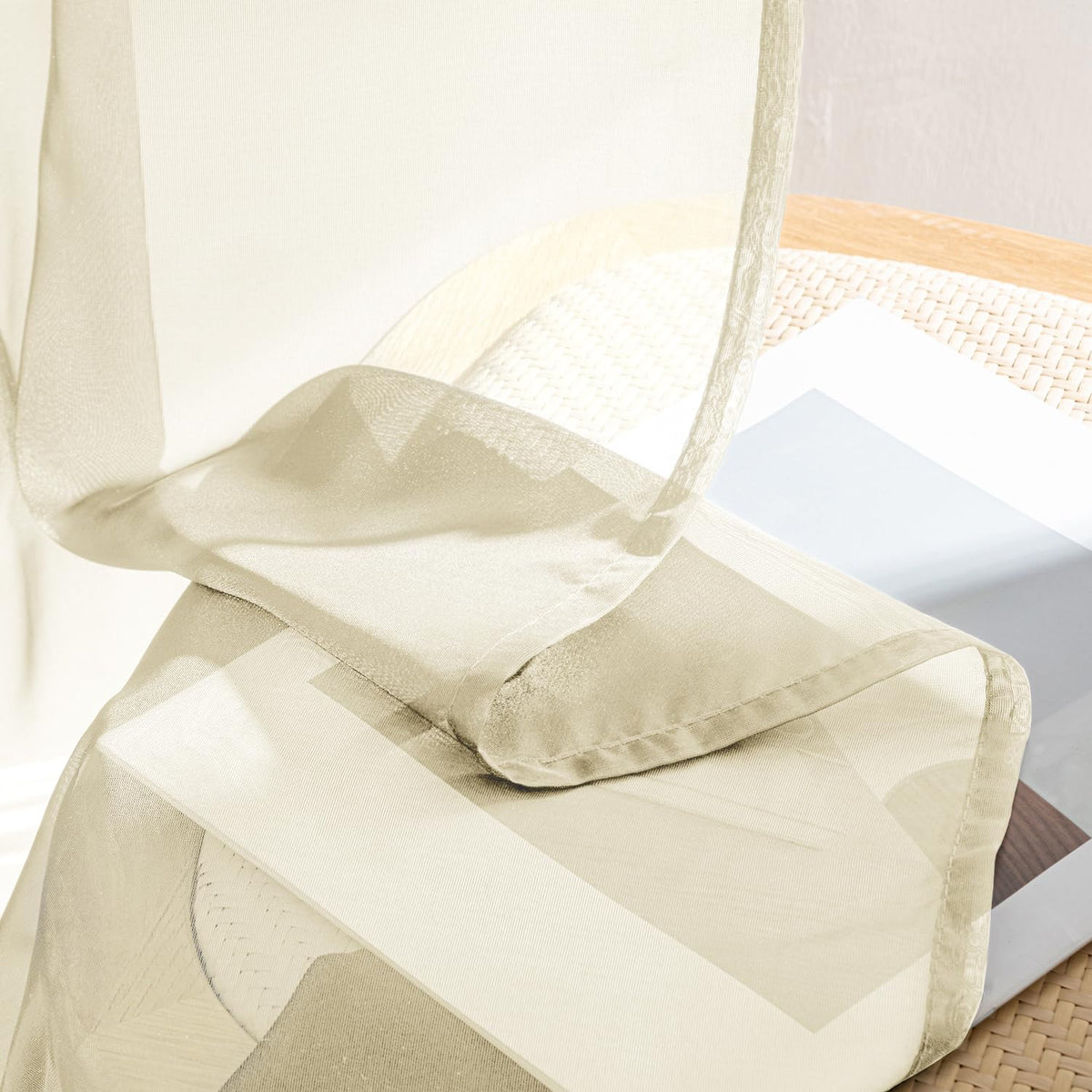MIULEE curtains in a bedroom and living space creating airy, inviting atmosphere